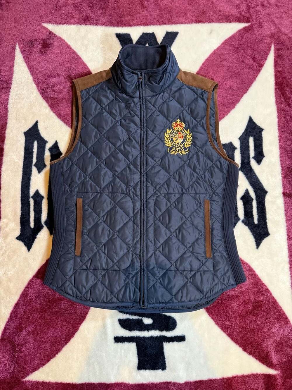 Polo Ralph Lauren Equestrian Style Diamond Quilted Crest Logo Vest